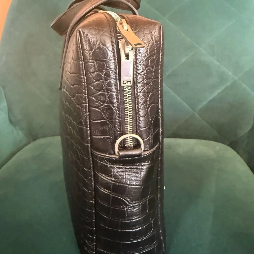 Saint Laurent (YSL)  Item: Embossed Leather Briefcase / Business Bag